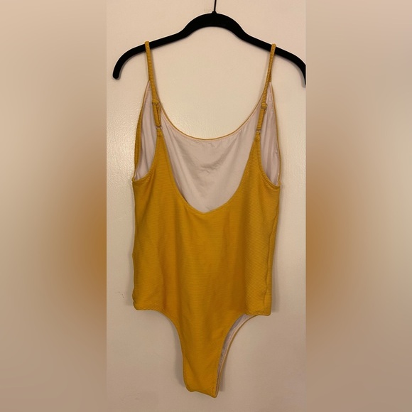 NWT Rhythm. Swim Free People Palm Springs Ribbed One Piece Swimsuit Marigold XL - Picture 3 of 8